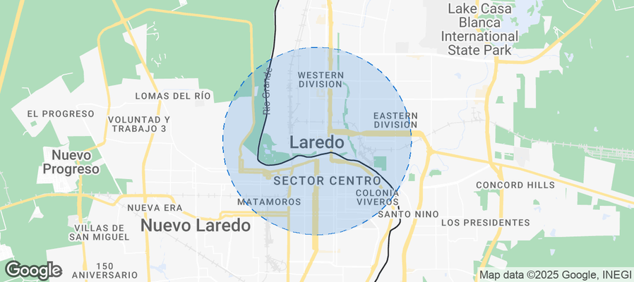 Map of Airbnb listings in Laredo