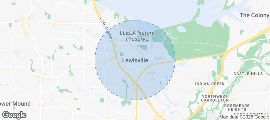 Map of Airbnb listings in Lewisville