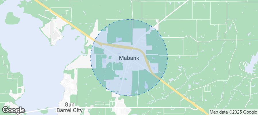 Map of Airbnb listings in Mabank