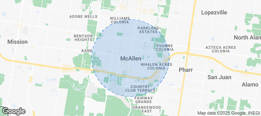 Map of Airbnb listings in McAllen