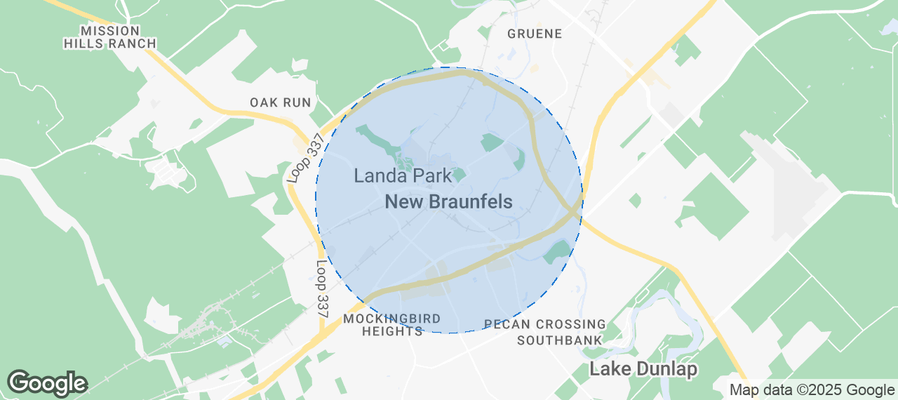 Map of Airbnb listings in New Braunfels