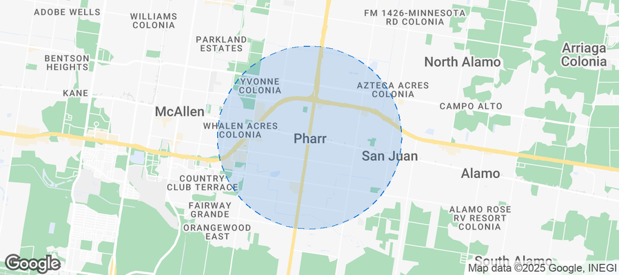 Map of Airbnb listings in Pharr