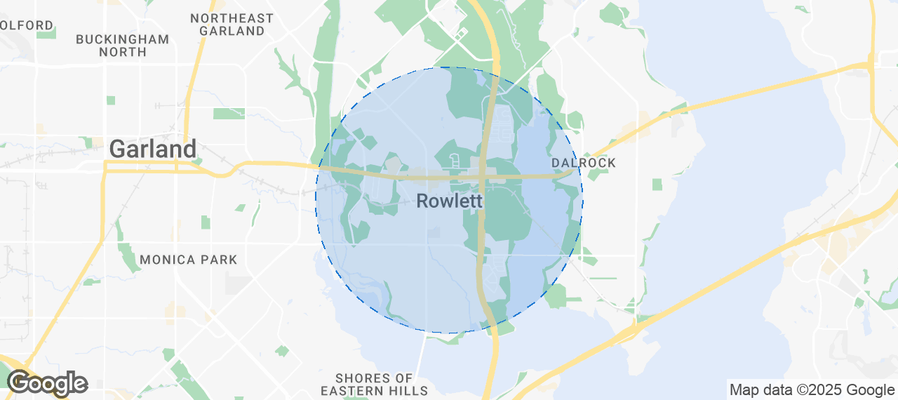 Map of Airbnb listings in Rowlett