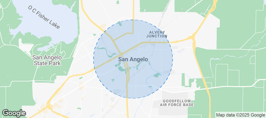Map of Airbnb listings in San Angelo