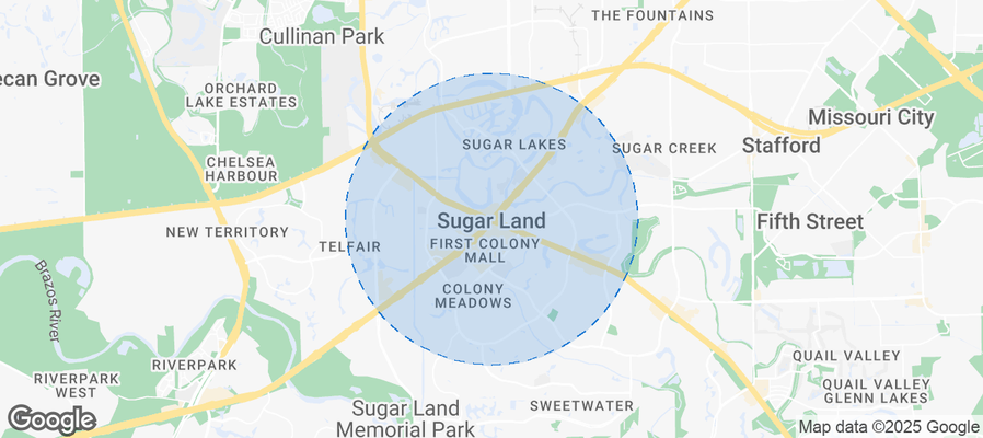 Map of Airbnb listings in Sugar Land