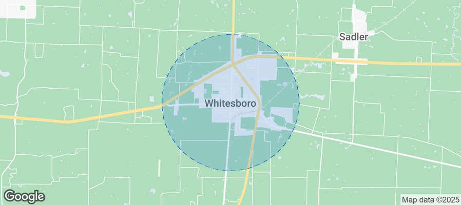 Map of Airbnb listings in Whitesboro