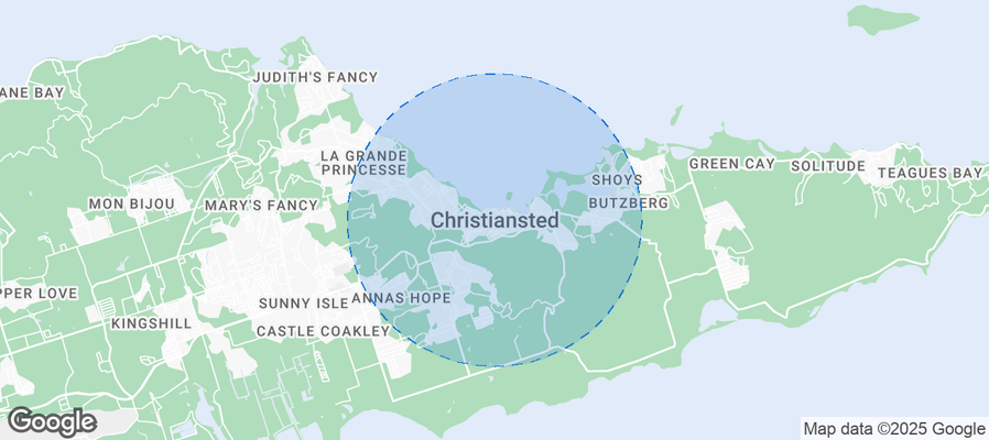 Map of Airbnb listings in Christiansted