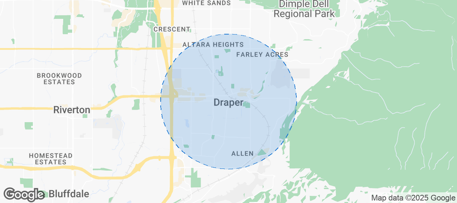 Map of Airbnb listings in Draper