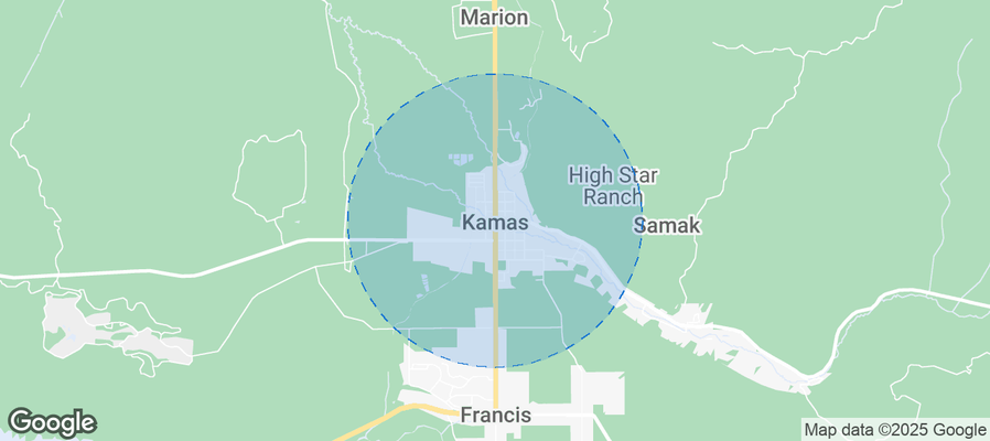 Map of Airbnb listings in Kamas