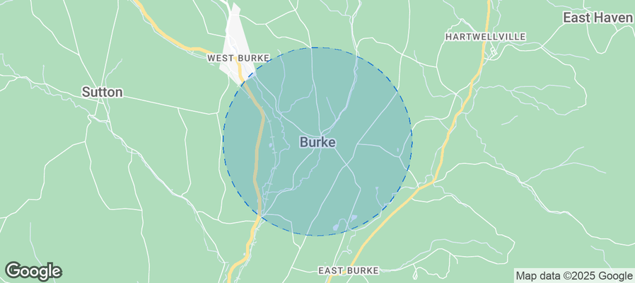 Map of Airbnb listings in Burke