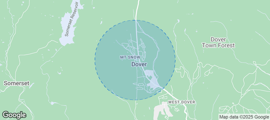 Map of Airbnb listings in Dover