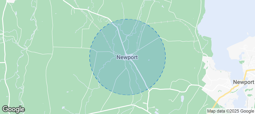 Map of Airbnb listings in Newport Town
