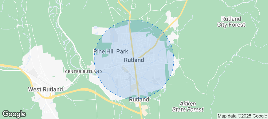 Map of Airbnb listings in Rutland City