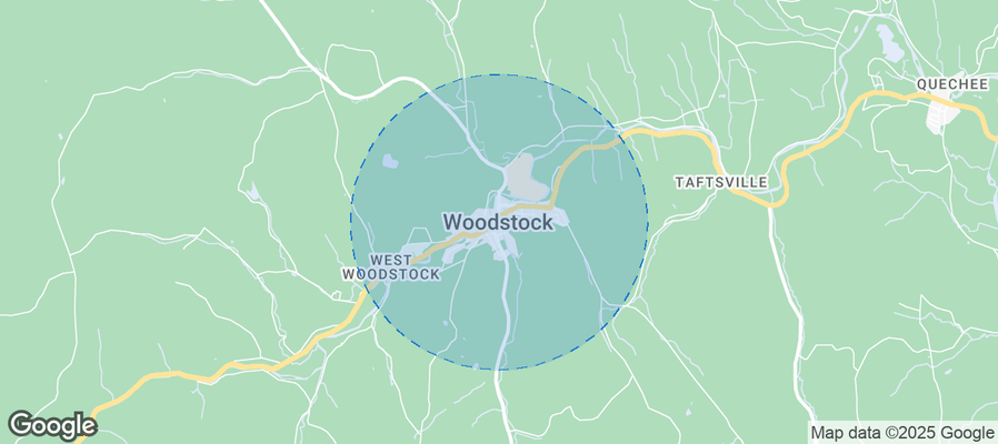 Map of Airbnb listings in Woodstock