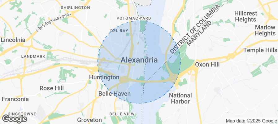 Map of Airbnb listings in Alexandria