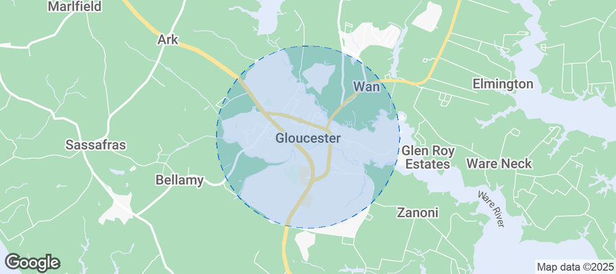 Map of Airbnb listings in Gloucester