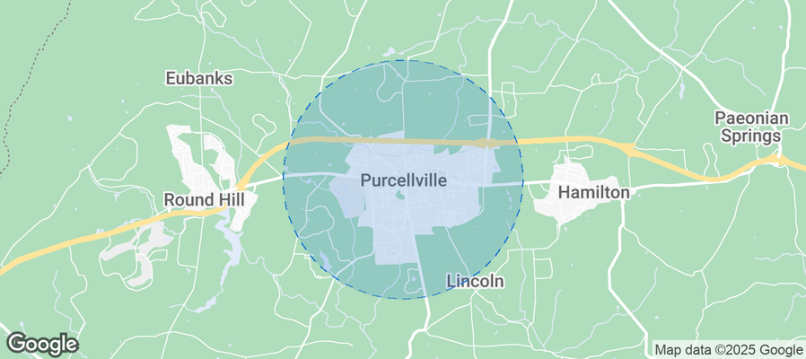 Map of Airbnb listings in Purcellville