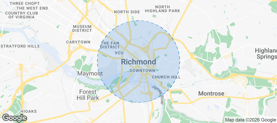 Map of Airbnb listings in Richmond City