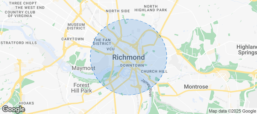 Map of Airbnb listings in Richmond