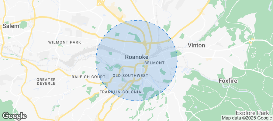 Map of Airbnb listings in Roanoke