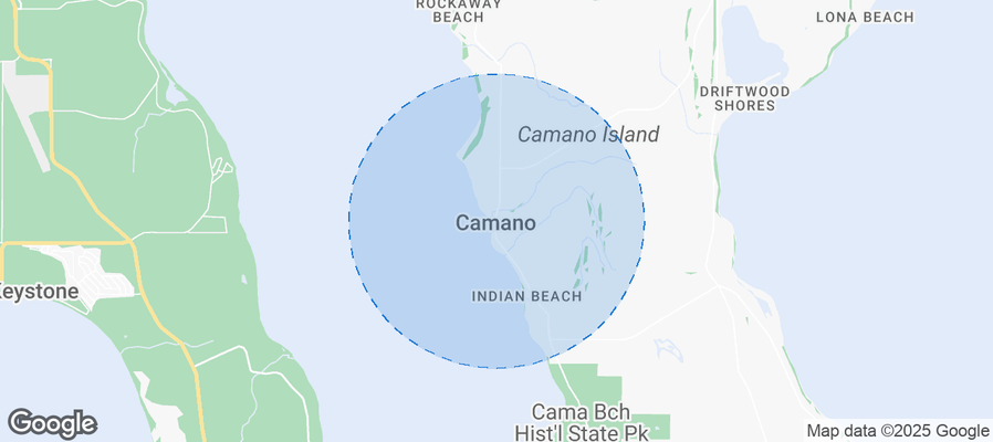 Map of Airbnb listings in Camano