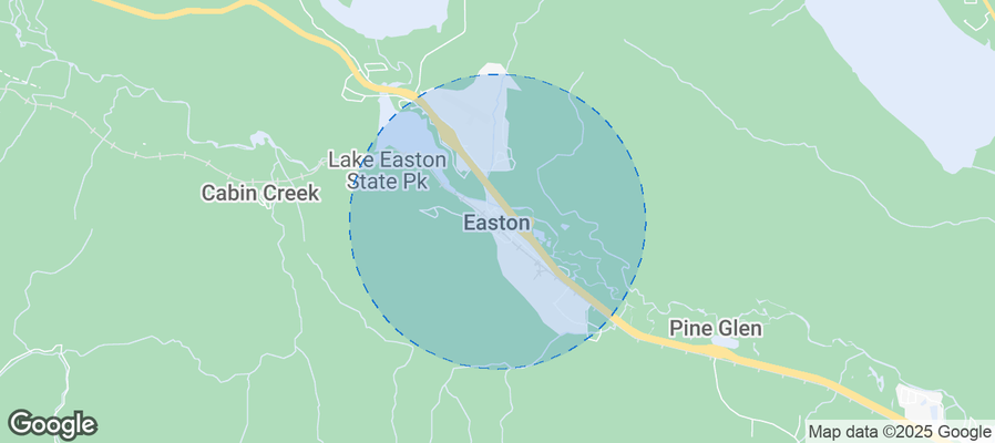 Map of Airbnb listings in Easton