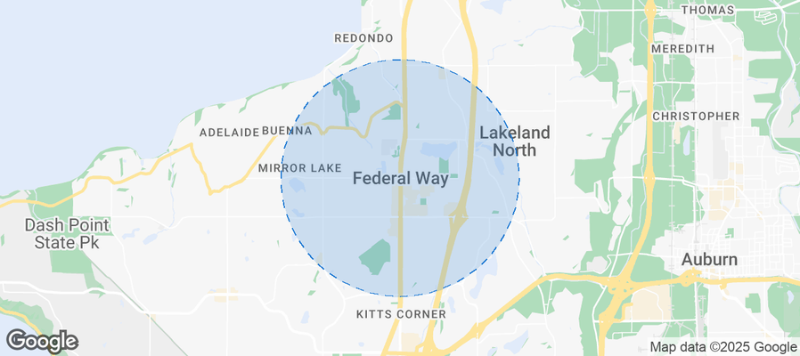 Map of Airbnb listings in Federal Way