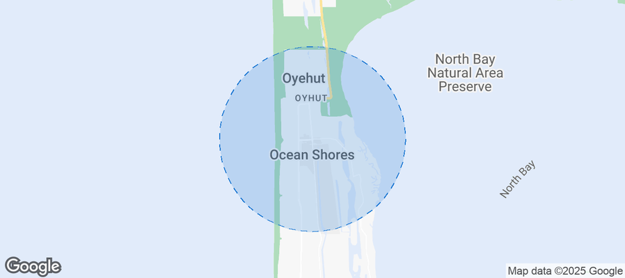 Map of Airbnb listings in Ocean Shores