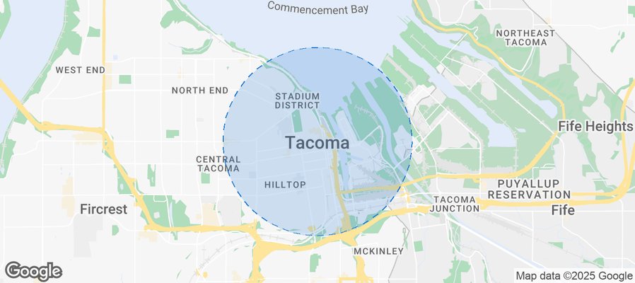 Map of Airbnb listings in Tacoma