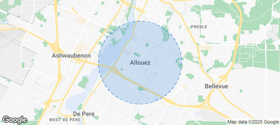 Map of Airbnb listings in Allouez