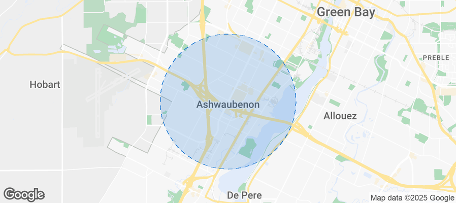 Map of Airbnb listings in Ashwaubenon