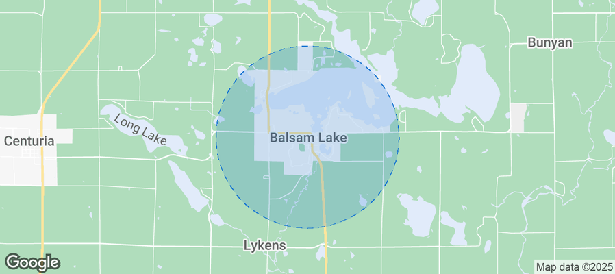 Map of Airbnb listings in Balsam Lake