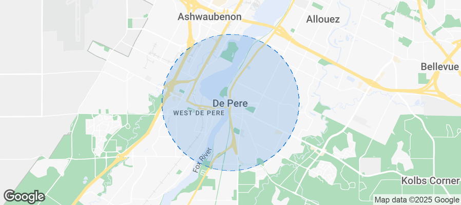 Map of Airbnb listings in De Pere