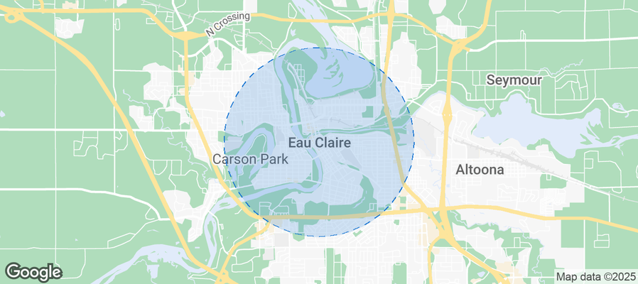 Map of Airbnb listings in Eau Claire