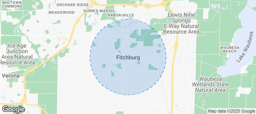 Map of Airbnb listings in Fitchburg