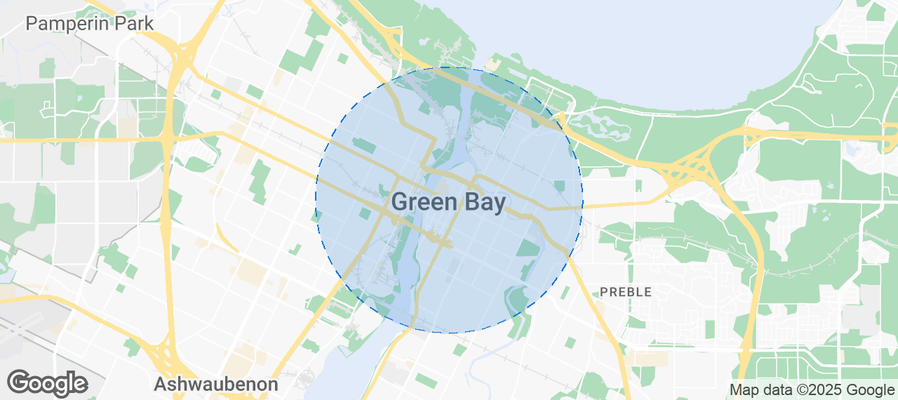 Map of Airbnb listings in Green Bay