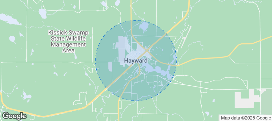 Map of Airbnb listings in Hayward