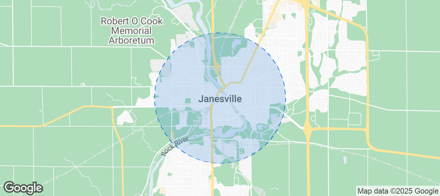 Map of Airbnb listings in Janesville