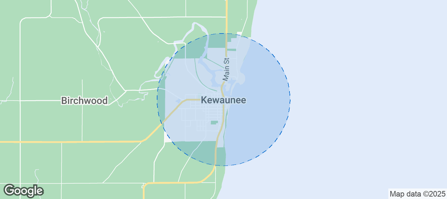 Map of Airbnb listings in Kewaunee