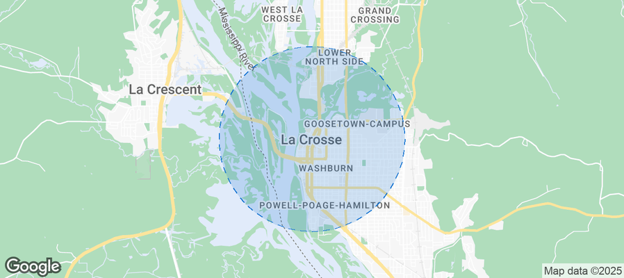 Map of Airbnb listings in La Crosse