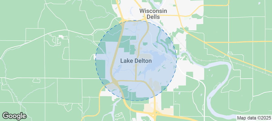 Map of Airbnb listings in Lake Delton