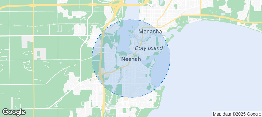 Map of Airbnb listings in Neenah