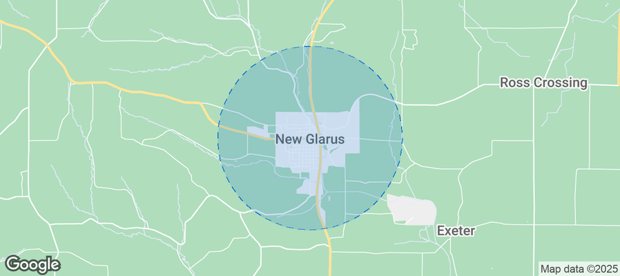 Map of Airbnb listings in New Glarus