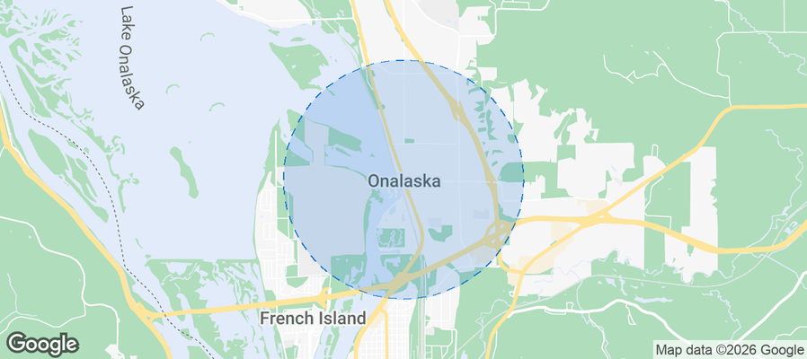 Map of Airbnb listings in Onalaska