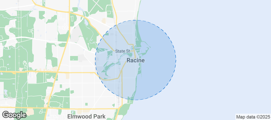 Map of Airbnb listings in Racine