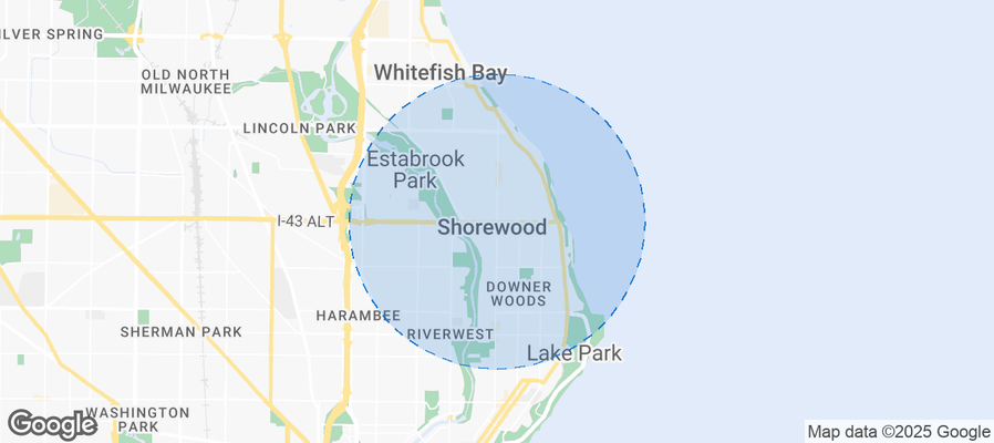 Map of Airbnb listings in Shorewood