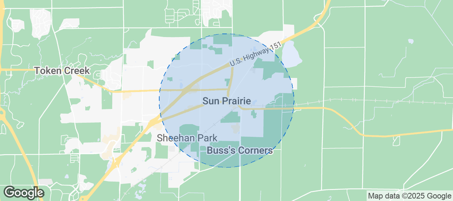 Map of Airbnb listings in Sun Prairie