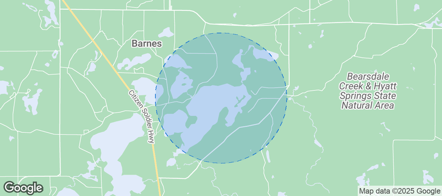 Map of Airbnb listings in Town of Barnes