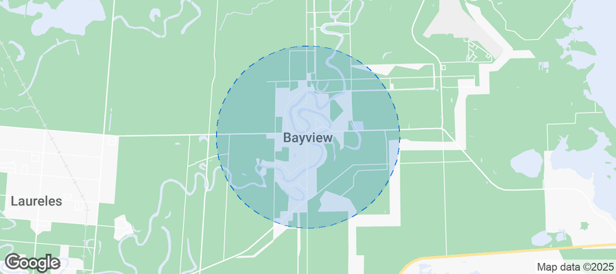Map of Airbnb listings in Town of Bayview