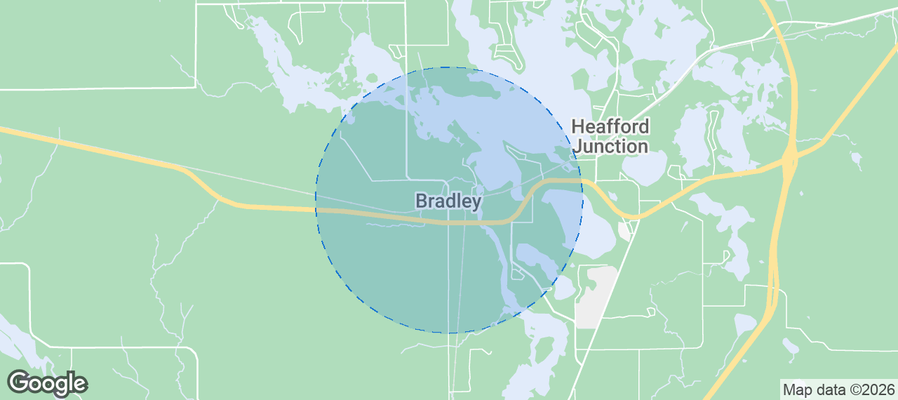 Map of Airbnb listings in Town of Bradley